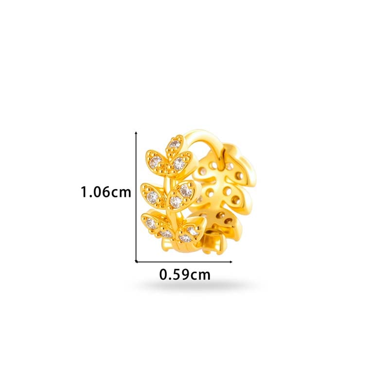 1 Piece Exquisite Copper Gold Color Zircon Women's Hoop Earrings Picture2