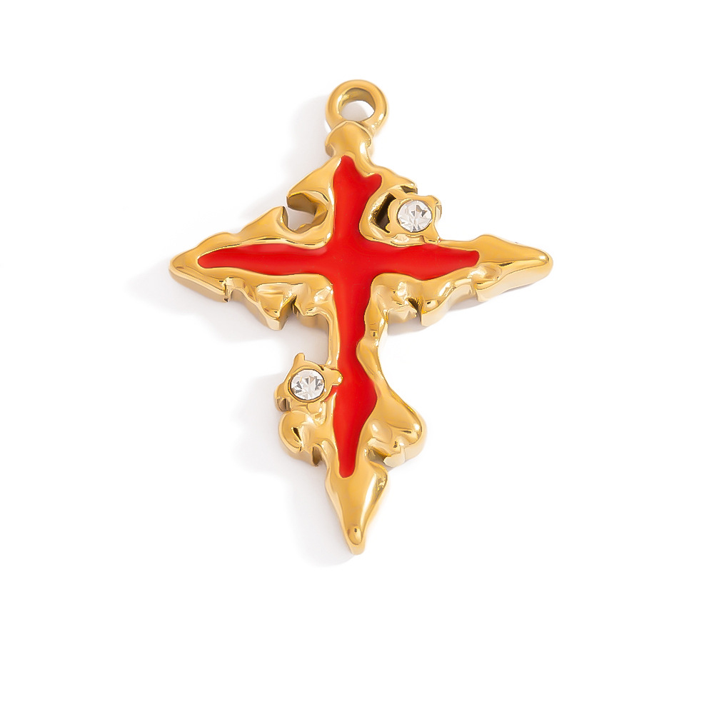 Oil- Glazing Eye Pattern Stainless Steel Gold Color Women's Pendants h5Picture4