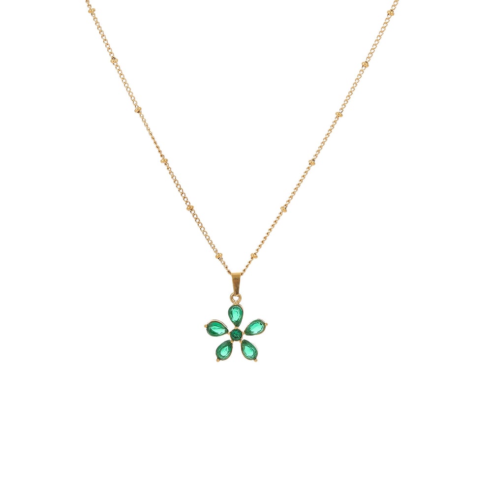 Simple Series Elegant Flower Stainless Steel  Women's Pendant Necklaces h5Picture5