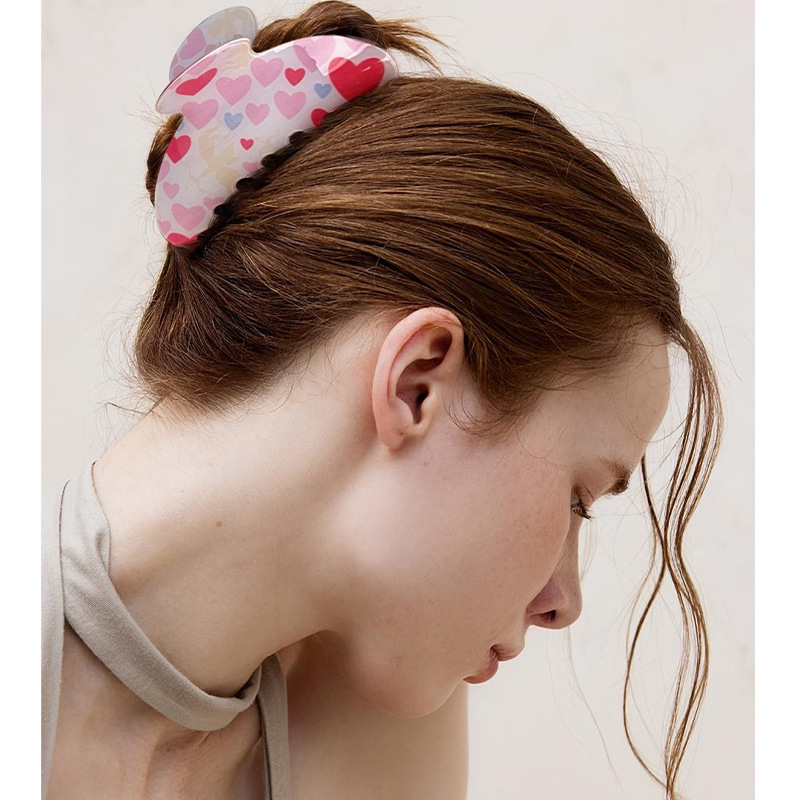 1 Pair Simple Series Elegant Heart PVC Women's Hair Claws h5Picture2