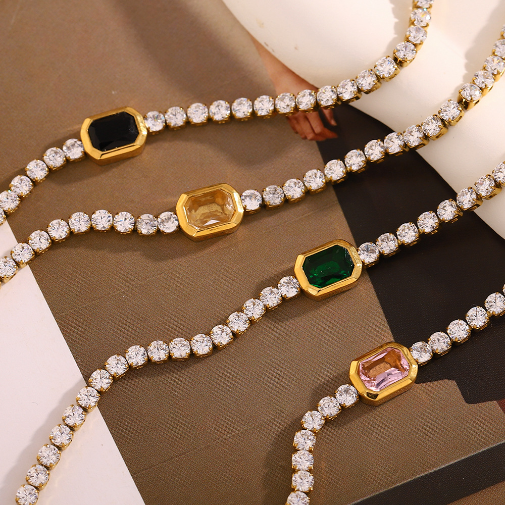 Luxurious Series Elegant Solid Color Stainless Steel Women's Chain Bracelets h5Picture3