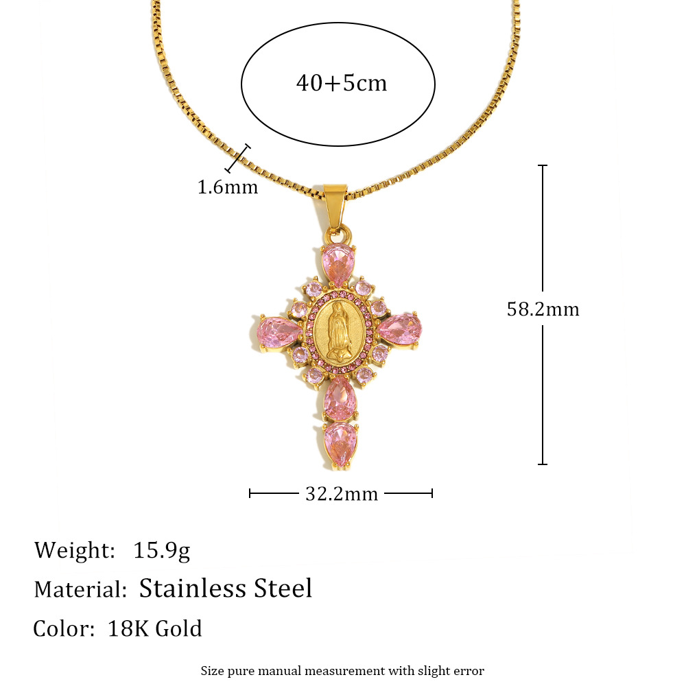 Luxurious Series Classic Cross Stainless Steel Women's Pendant Necklaces 