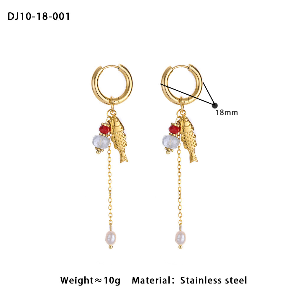 Vacation Marine Organism Stainless Steel Gold Color Women's Drop Earrings