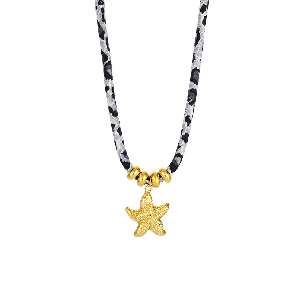 1 Piece Leopard Print Gold Color Stainless Steel Women's Pendant Necklaces