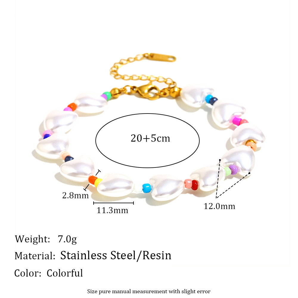 Romantic Series Sweet Heart Acrylic Women's Beaded Necklaces
