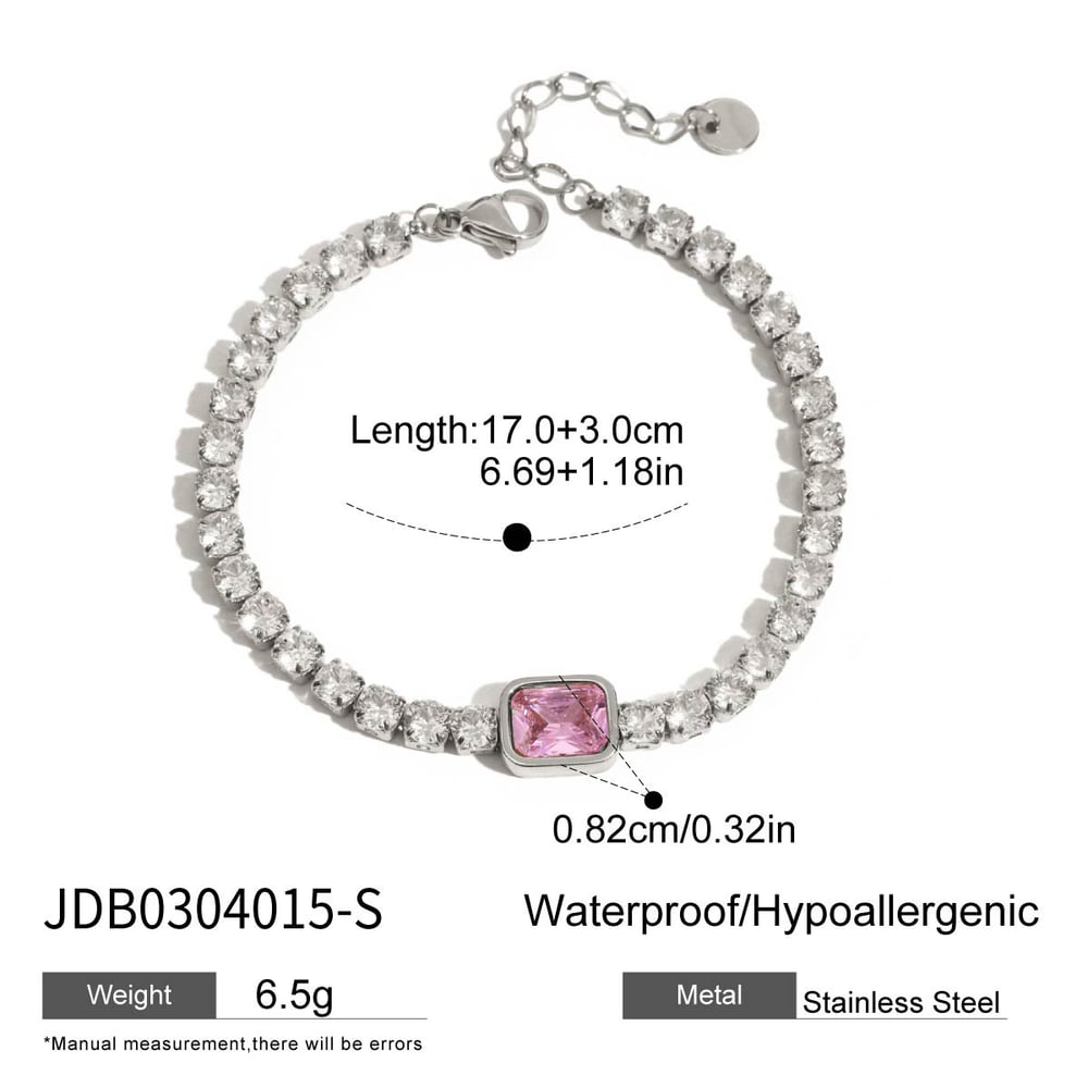 Luxurious Heart Stainless Steel Gold Color Charm Bracelets 