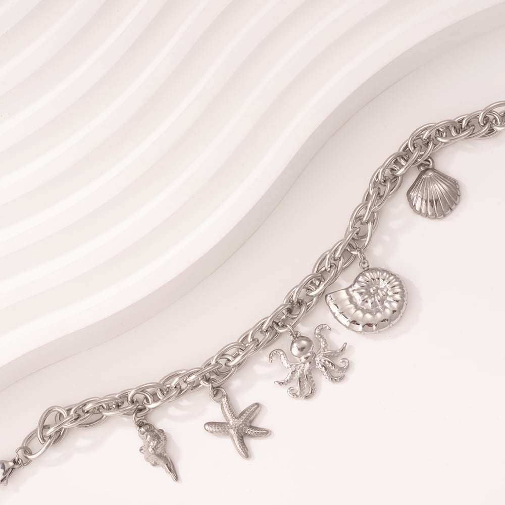 Octopus Oceanic Stainless Steel Gold Color Women's Charm Bracelets Picture6