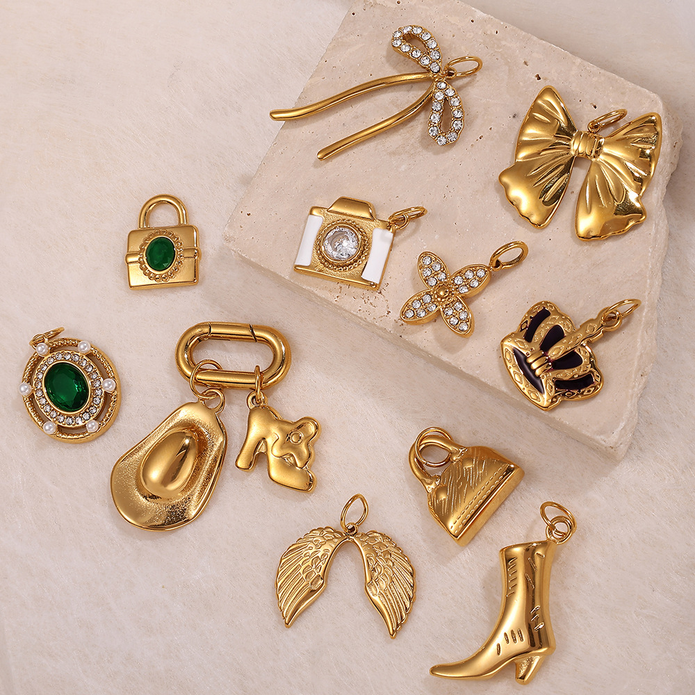 Cross Stainless Steel Gold Color DIY Pendants h5Picture2