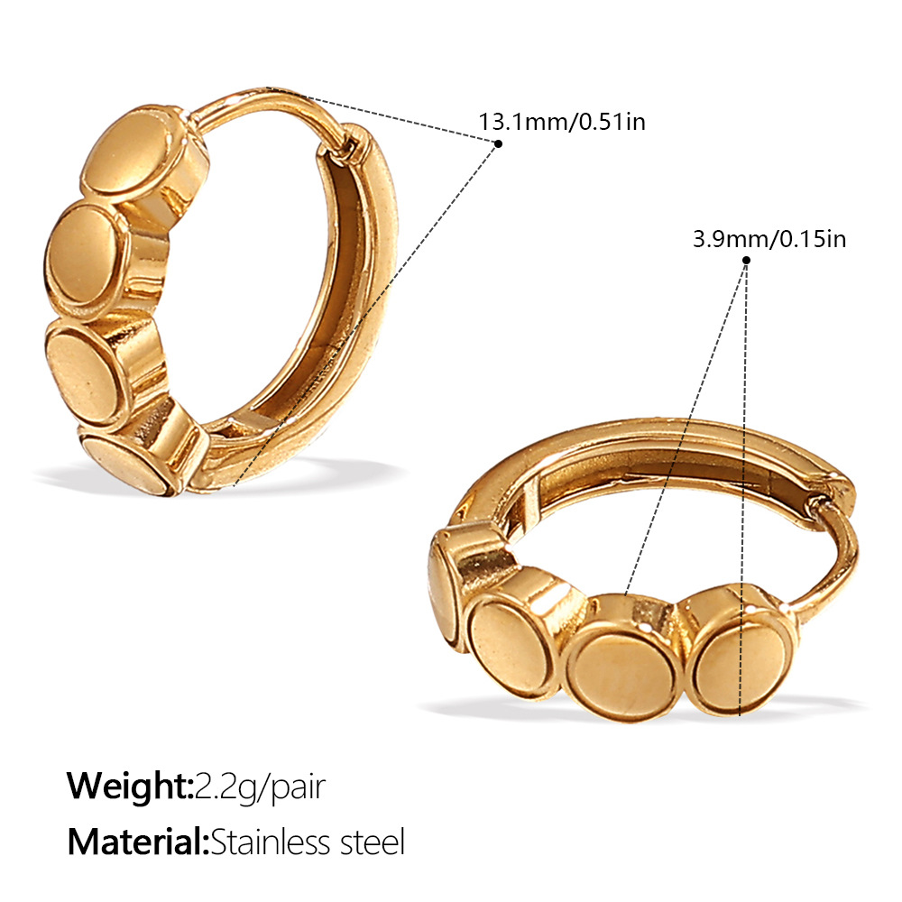Stainless Steel  Gold Color Hoop Earrings