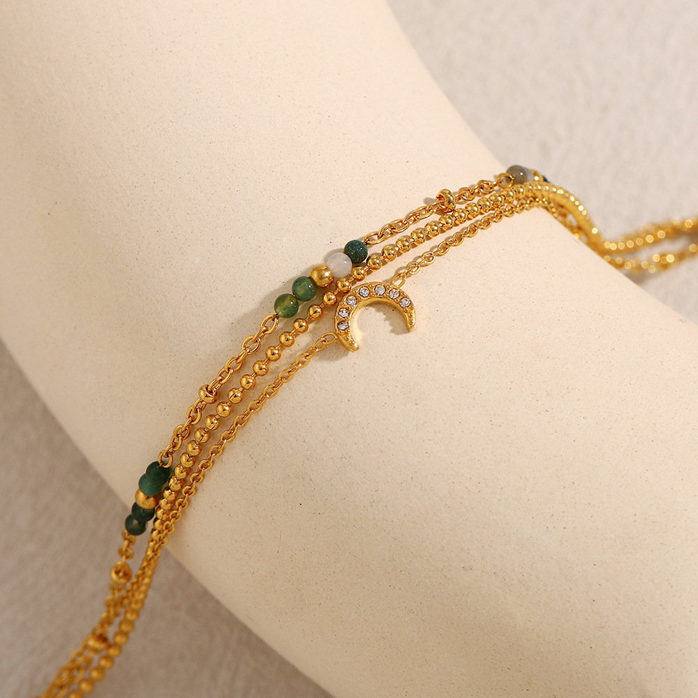 Simple Series Retro Moon Stainless Steel Women's Chain Bracelets h5Picture4