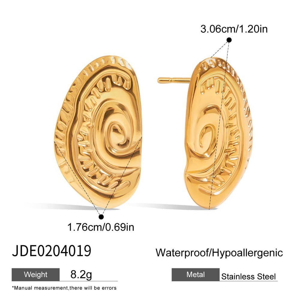 Stainless Steel  Gold Color Stud Earrings h5Picture2