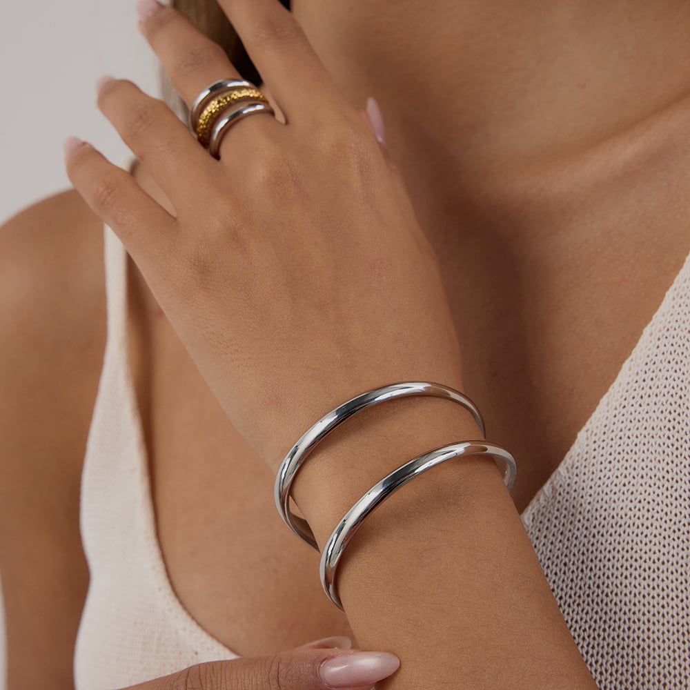 style edelstahl gold farbe manschette armbänder Bild4