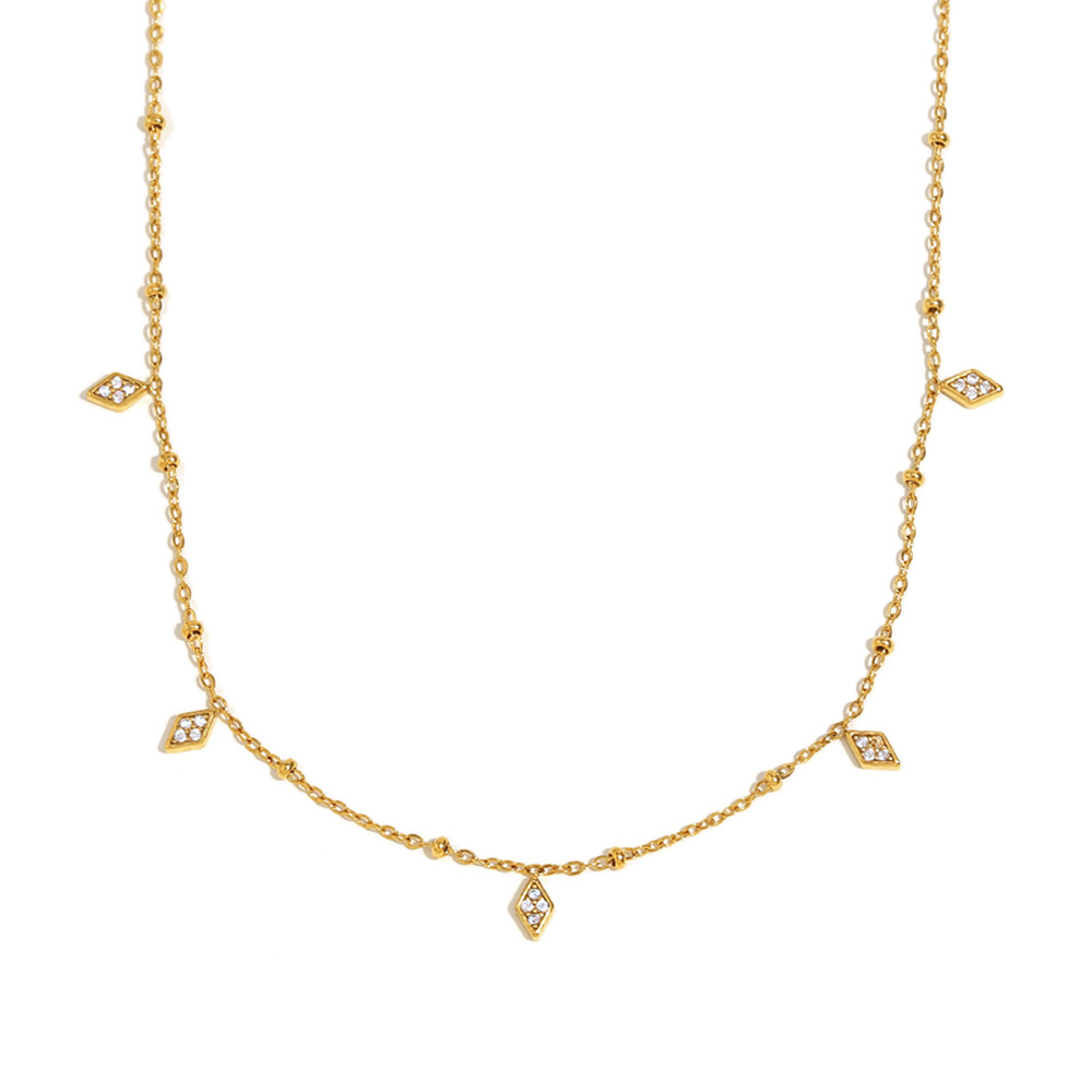 Simple Series Elegant Solid Color Stainless Steel Women's Chain Necklaces