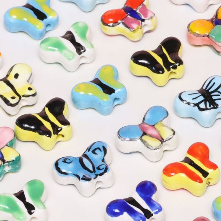 1 Piece Butterfly Ceramics DIY Jewelry Bead h5Picture2