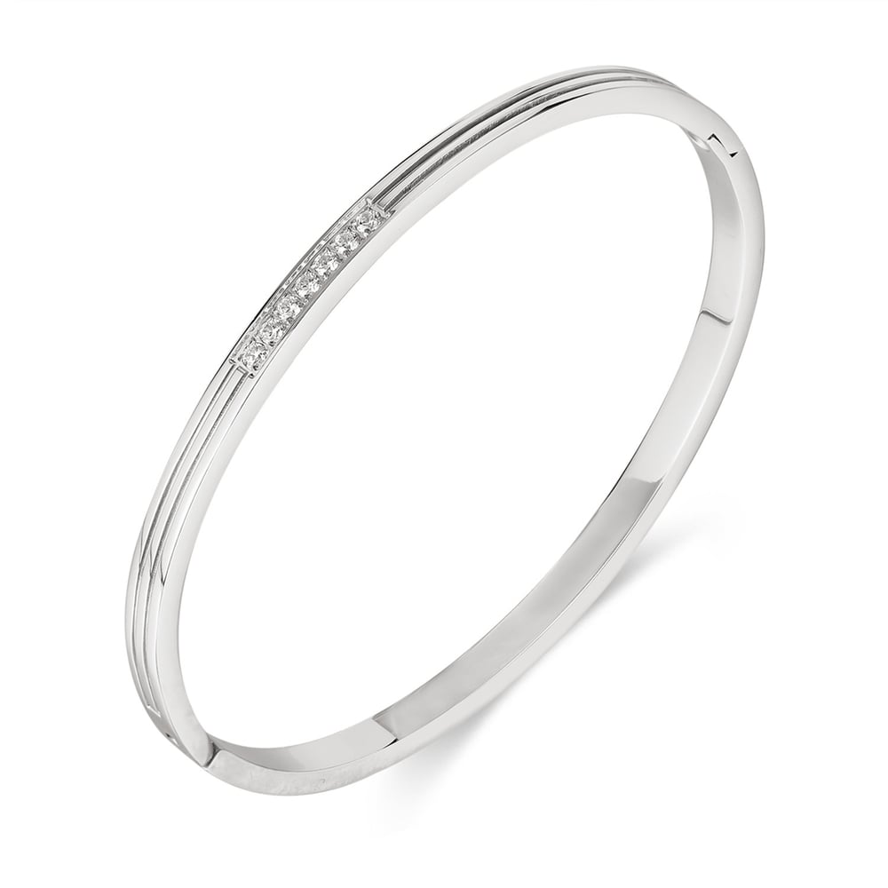 1 Stück Simple Series Edelstahl Damen Armreifen 