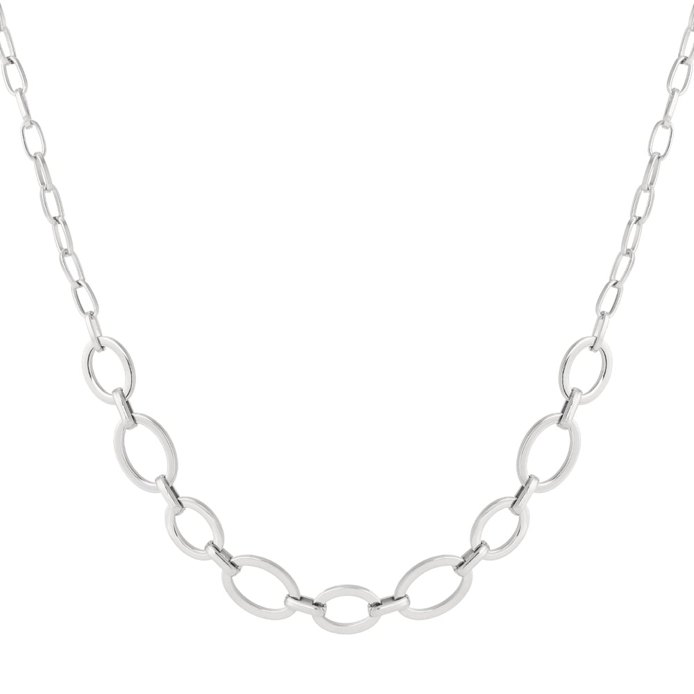 Modern Oval Chain Stainless Steel Gold Color Women's Chain Necklaces
