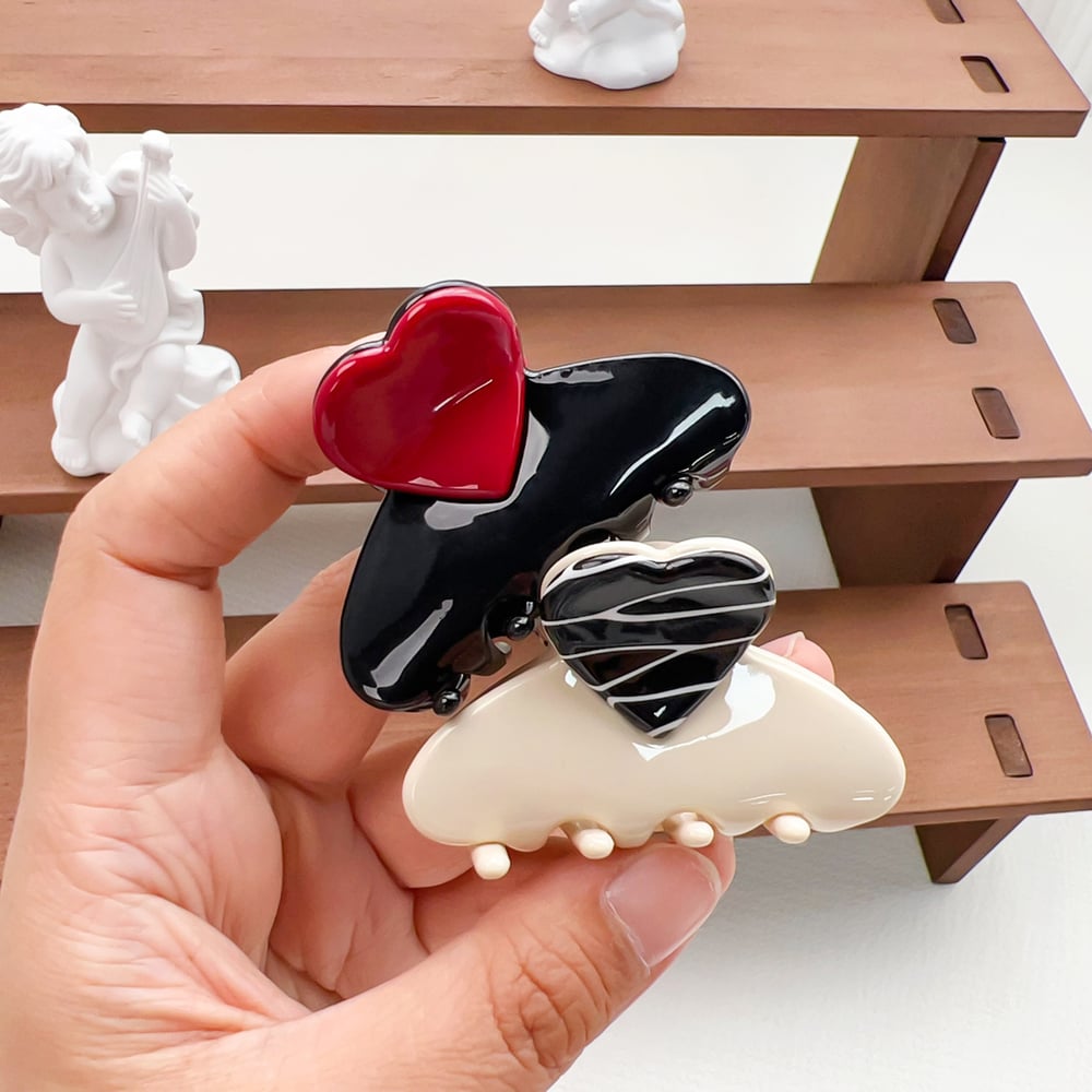 1 Piece Simple Series Heart Acetate Women's Hair Claws h5Picture3