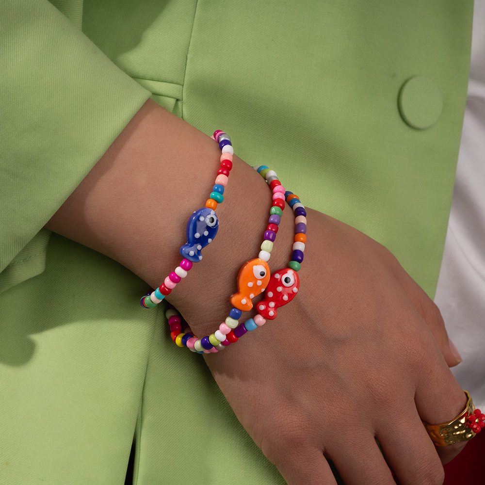 Cute Beads Glass Colorful Women's Beaded Necklaces h5Picture4