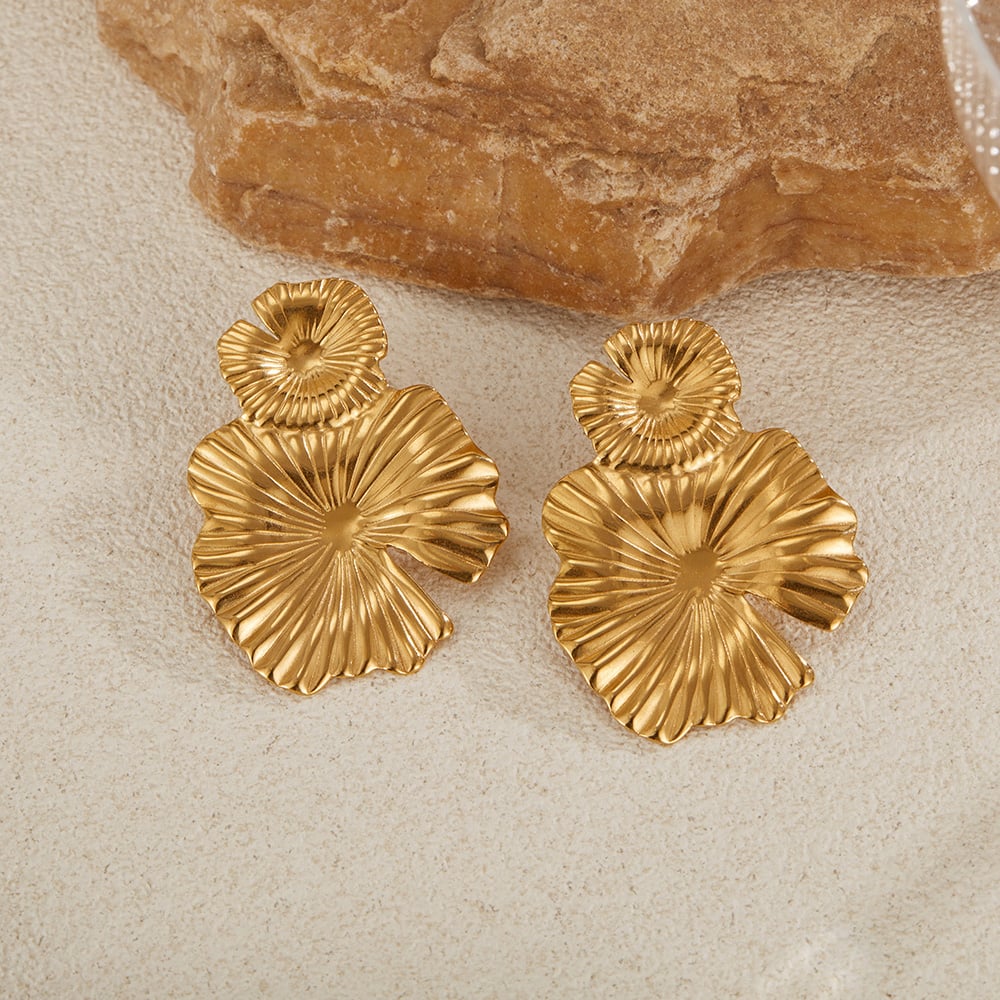 1 Paar Simple Series Daily Plant Edelstahl Goldfarben Damen Ohrstecker Bild5