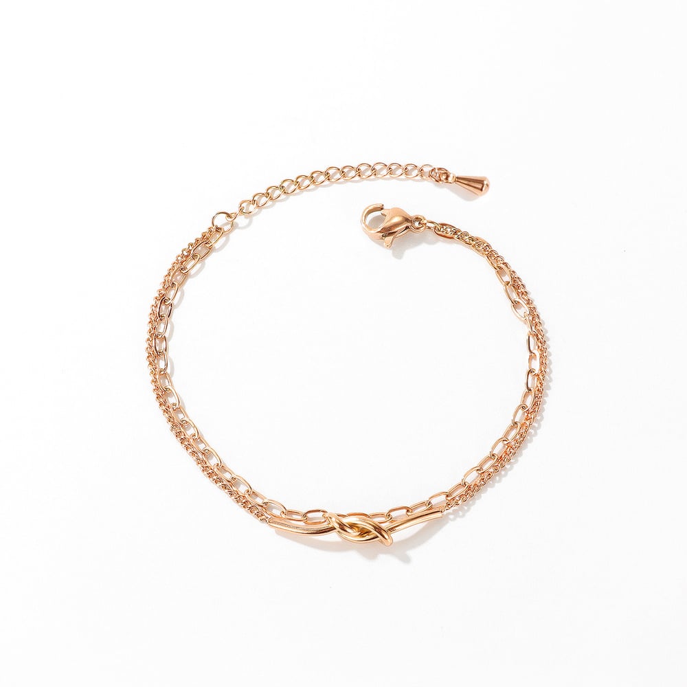 1 Stück Simple Series Einfache Edelstahl-Damenkettenarmbänder