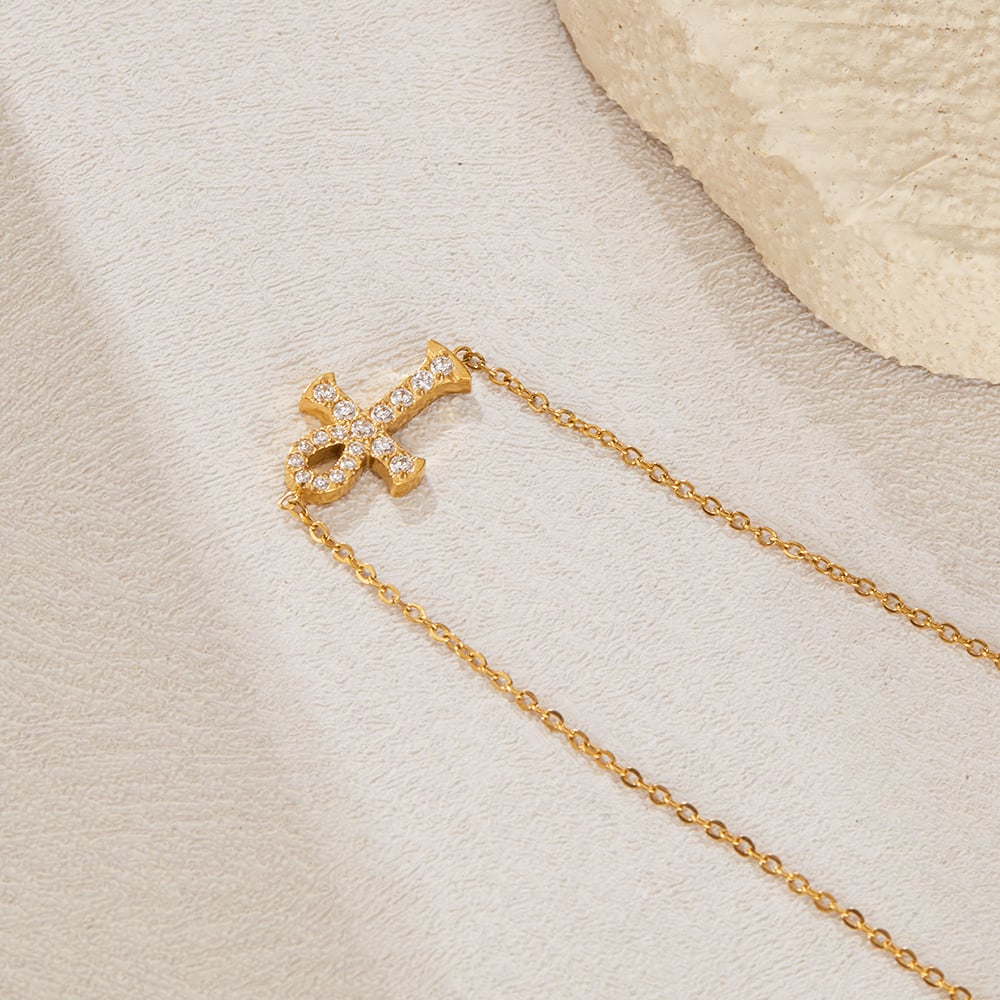 Kreuz Edelstahl Gold Farbe Charm Armbänder h5Bild4