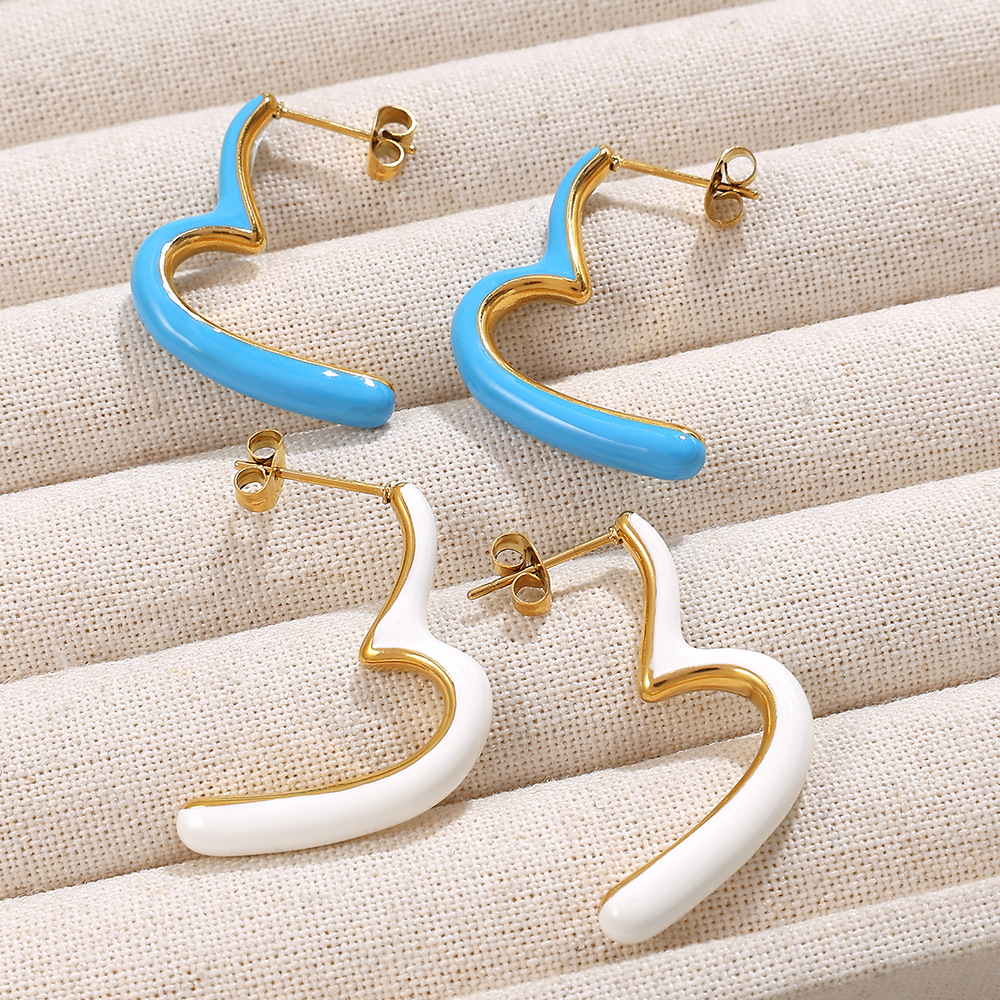 Heart Stainless Steel Stud Earrings h5Picture3