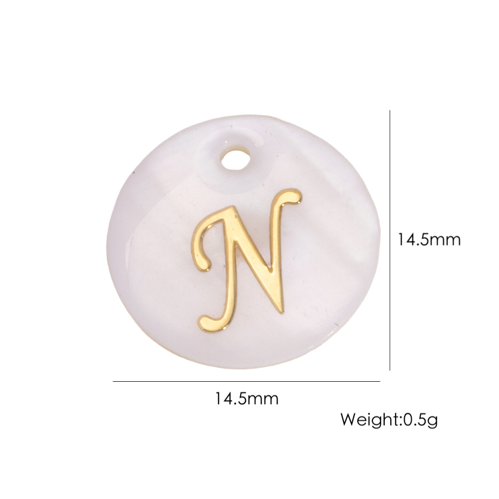 Simple Retro Shell - shaped Alphabet DIY Pendant