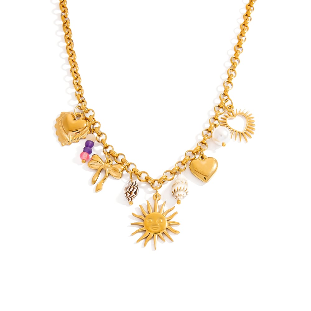 Stainless Steel Gold Color Pendant Necklaces