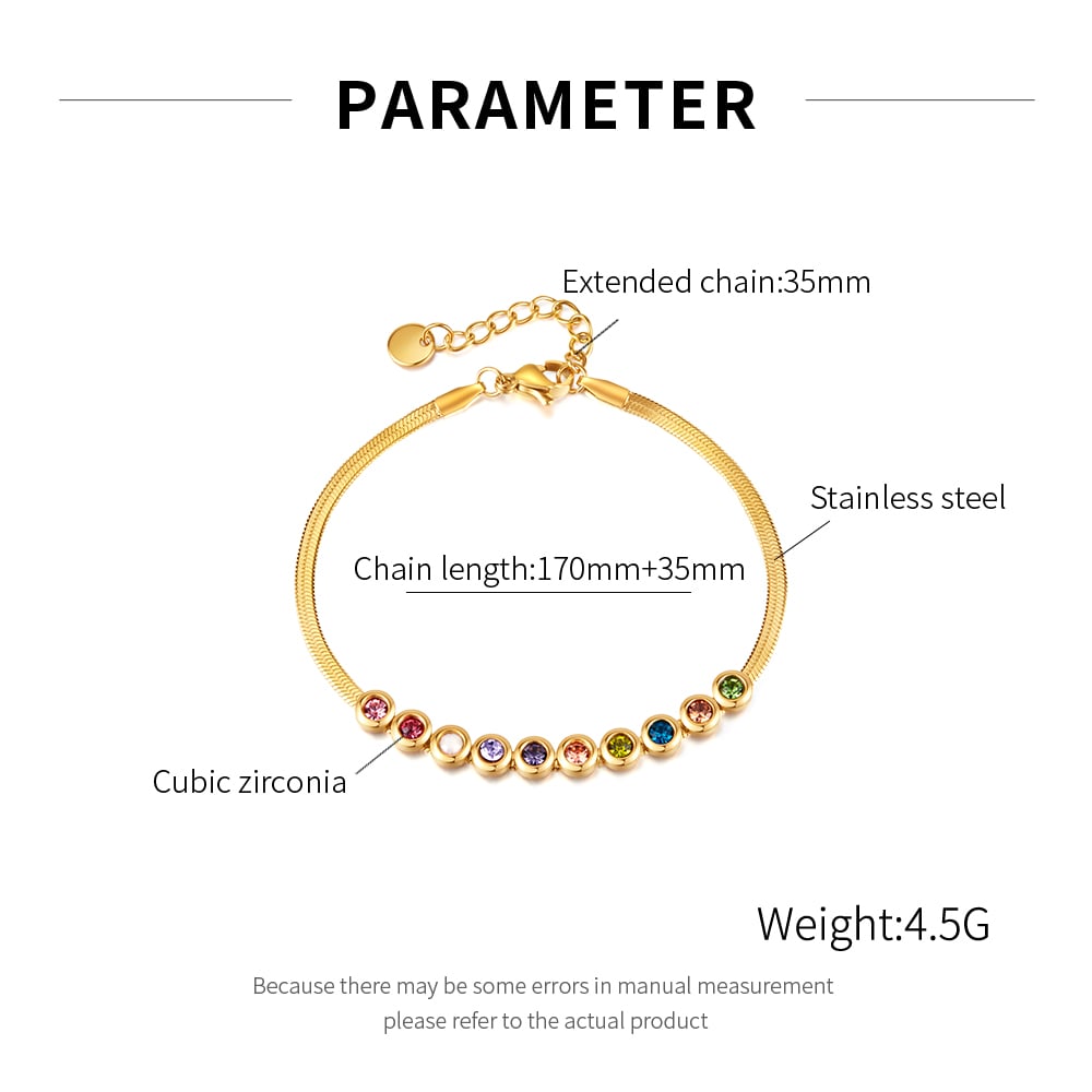 1 Stück Simple Series Tägliche geometrische Edelstahl Goldfarbene Damen-Kettenarmbänder Bild8