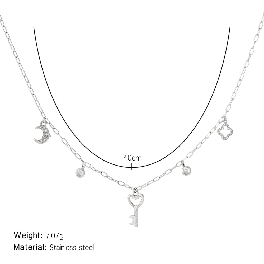 Designable Heart Locker Stainless Steel Gold Color Women's Pendant Necklaces h5Picture2