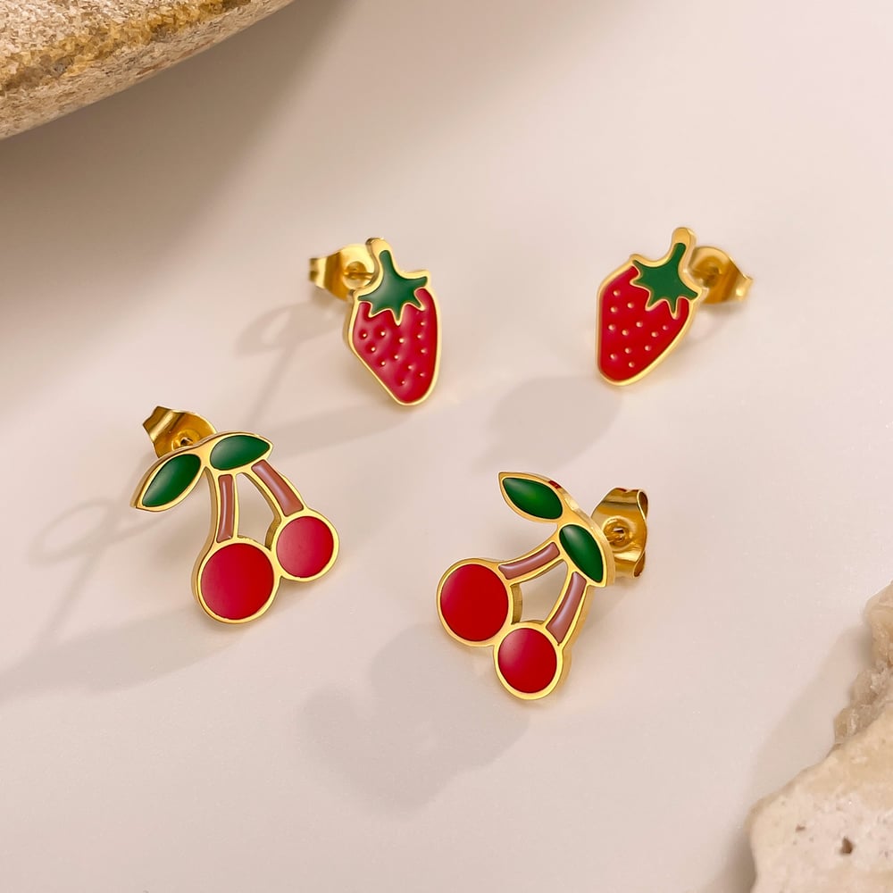 1 Paar Simple Series Daily Plant Edelstahl Goldfarben Damen Ohrstecker h5Bild3