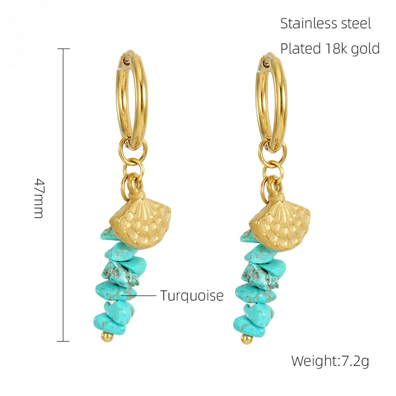 Classic Stainless Steel Gold Color Drop Earrings h5Picture2