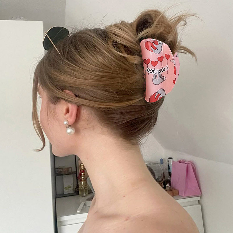 1 Pair Simple Series Casual Heart PVC Women's Hair Claws Picture2