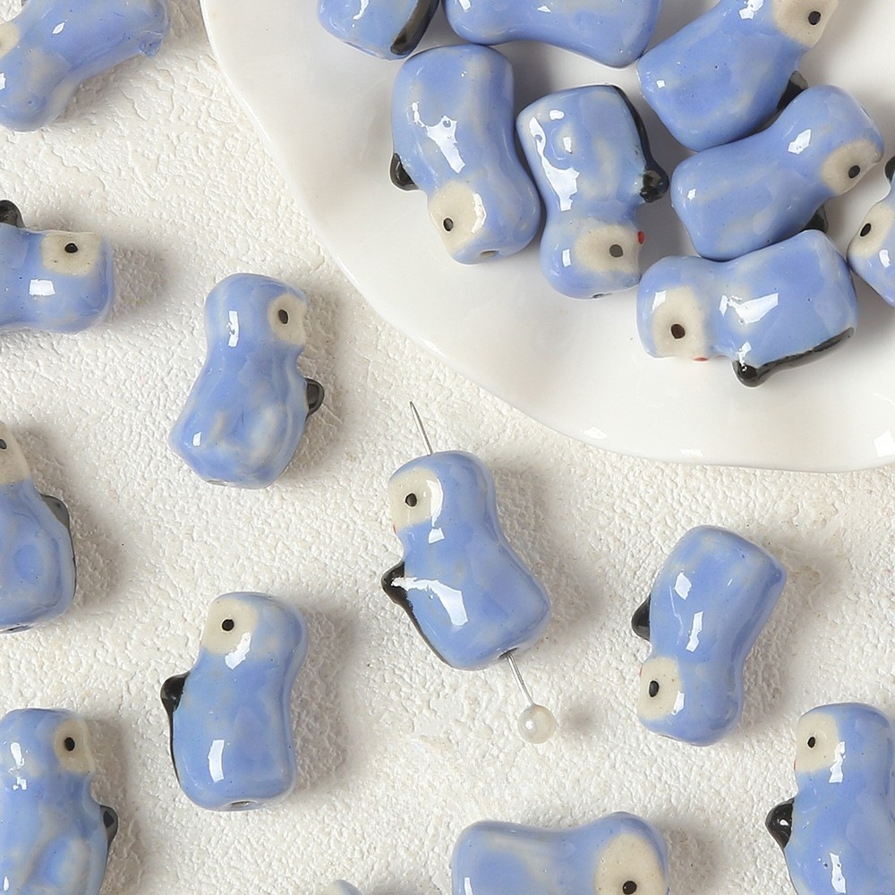 1 Piece Cute Animal Ceramics DIY Jewelry Bead