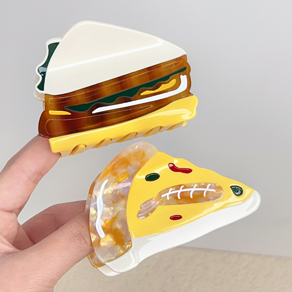 1 Piece Cute  Fun Hamburger Geometric Acetate Women's Hair Claws h5Picture3