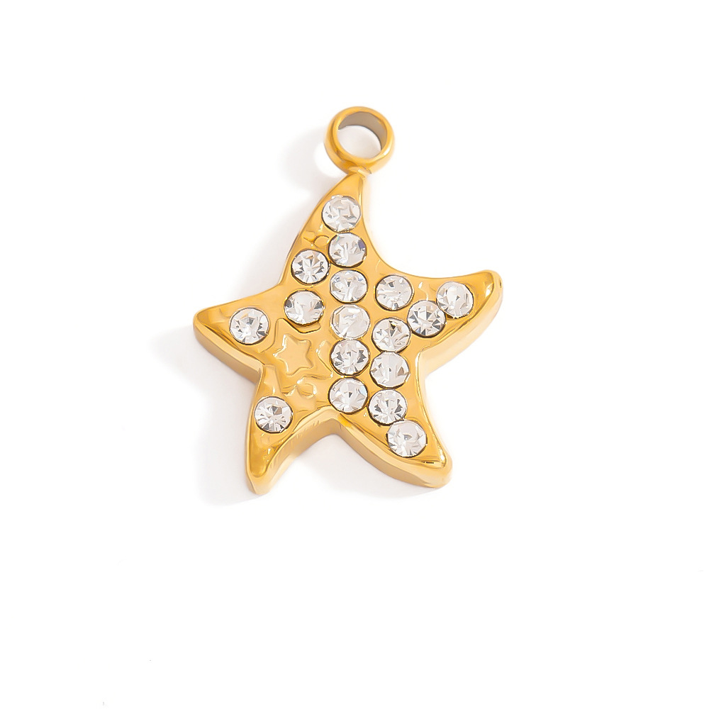 Shining Flower Stainless Steel Gold Color Women's Pendants h5Picture4