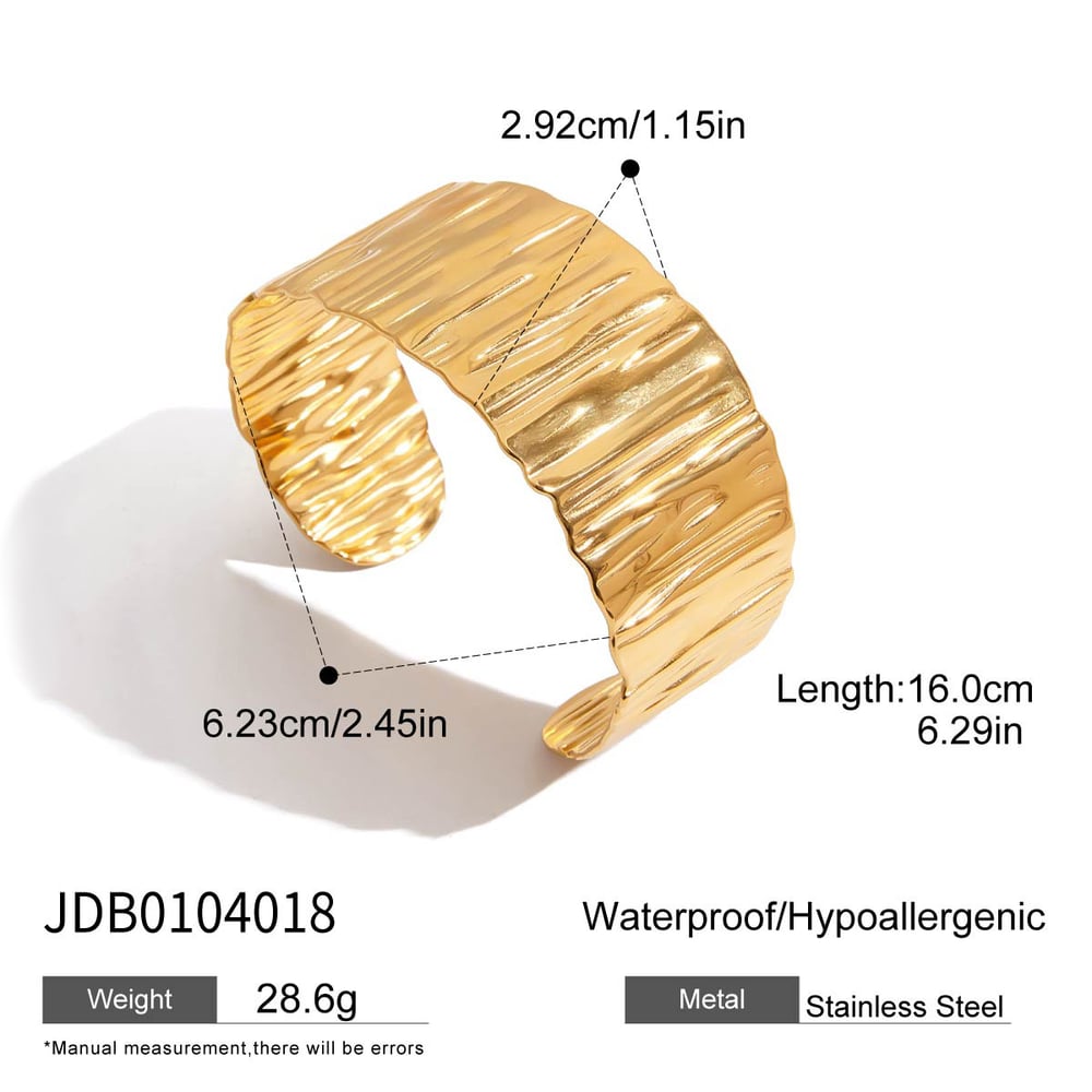 Solid Color Stainless Steel Gold Color Cuff Bracelets Picture2