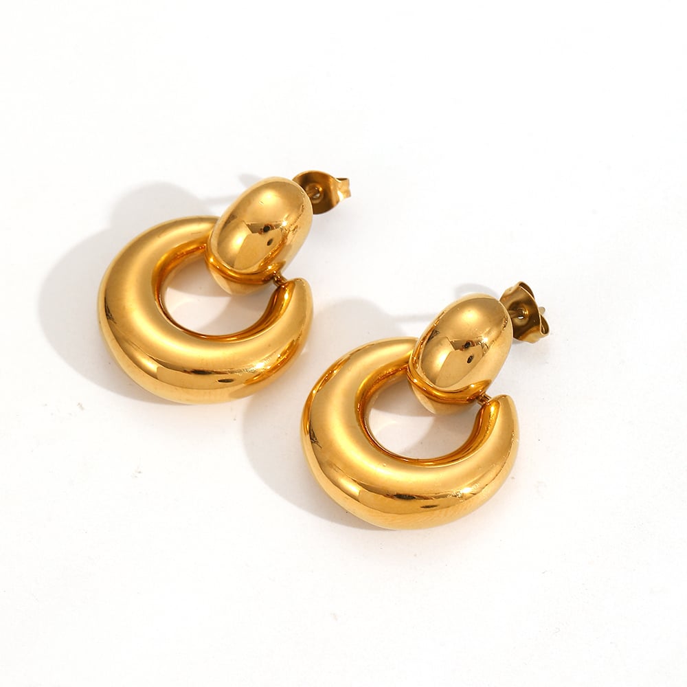 style stainless steel gold color drop earrings