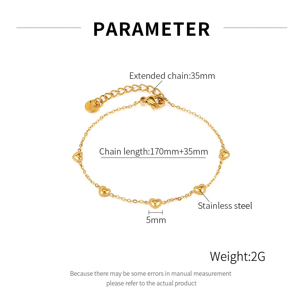 Herz Edelstahl Gold Farbe Charm Armbänder Bild2