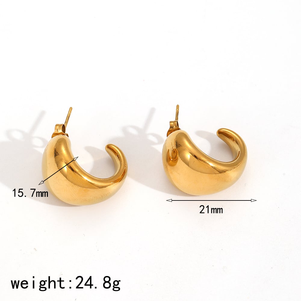 style stainless steel gold color stud earrings h5Picture2