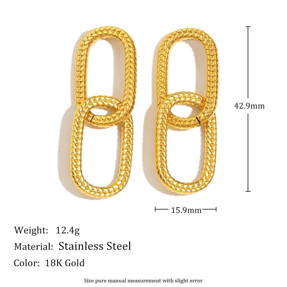 Casual Solid Color Stainless Steel Women's Stud Earrings h5Picture2