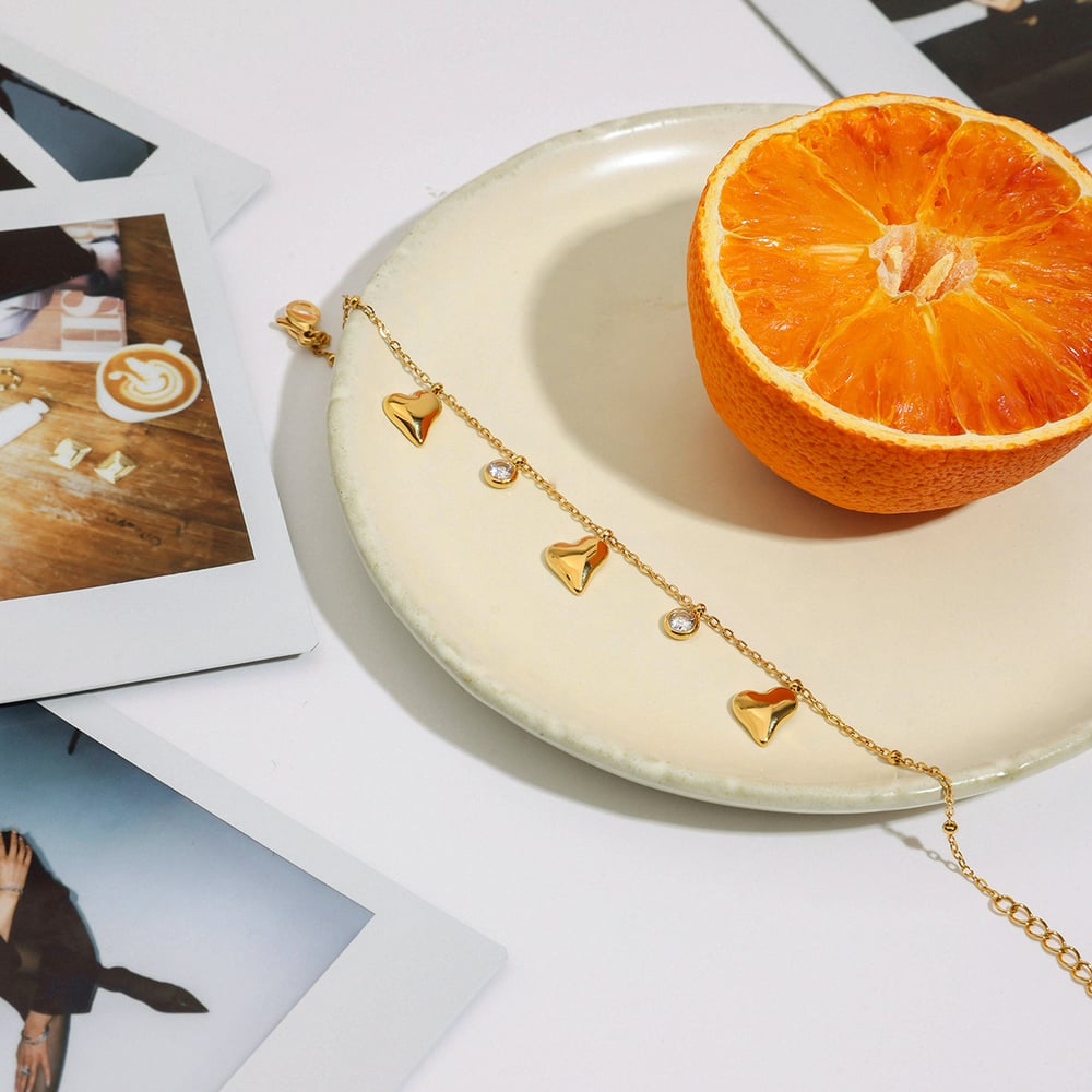 Heart Stainless Steel Gold Color Charm Bracelets h5Picture4