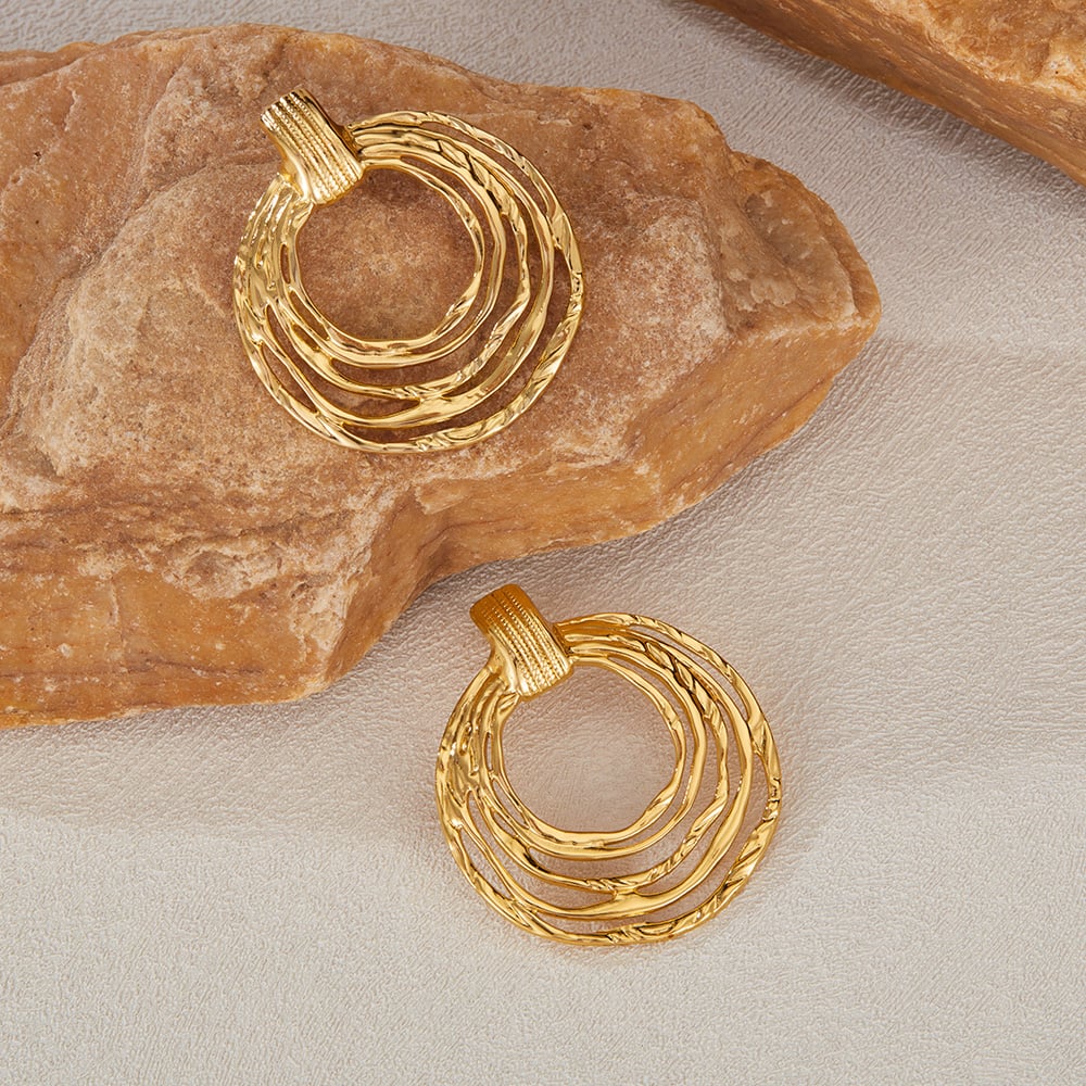 1 Paar Simple Series Tägliche geometrische Edelstahl Goldfarbene Damen-Ohrstecker Bild6