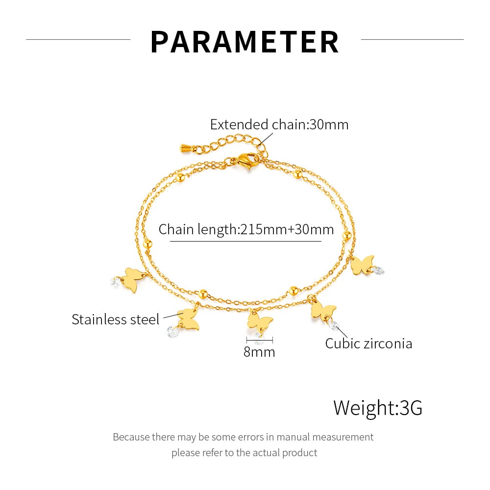 1 Stück Simple Series Einfache Fußkettchen mit Schleife und Knoten aus Edelstahl in Goldfarbe h5Bild6