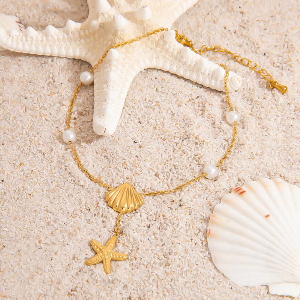 Light Luxury Starfish Pendant Stainless Steel Women's Anklet h5Picture4