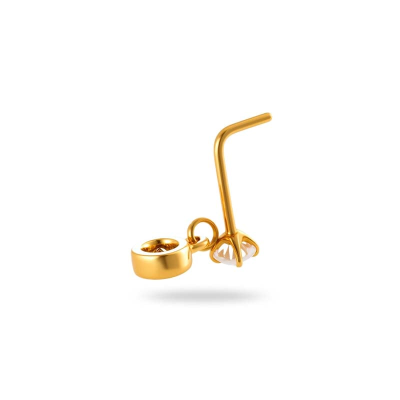 1 Piece Simple Series Simple Heart Copper   Gold Color  Zircon Women's Nose Stud Picture6