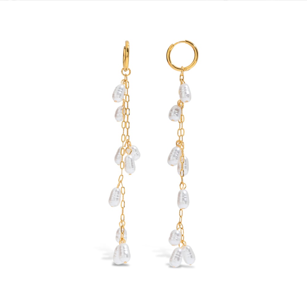 Elegant Tassel Stainless Steel  Gold Color  Dangle Earrings