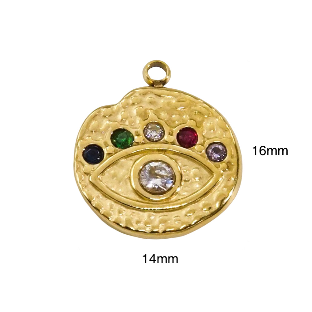 1 Pair Simple Series Retro Eye Stainless Steel   Gold Color  Women's Pendants