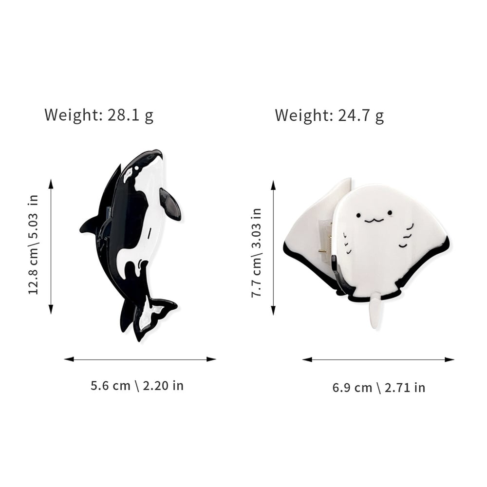 Cute Ocean Series Whale - themed Acetate Hair Claws h5Picture5