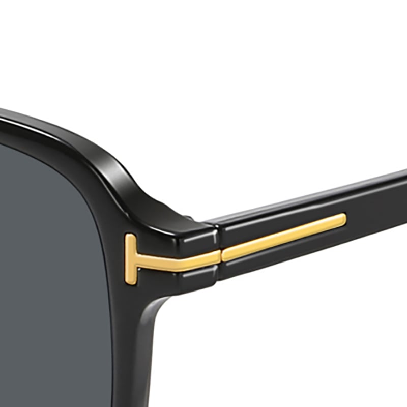 1 Pair Simple Series Retro Patchwork PC   Gold Color  Unisex Sunglasses h5Picture3